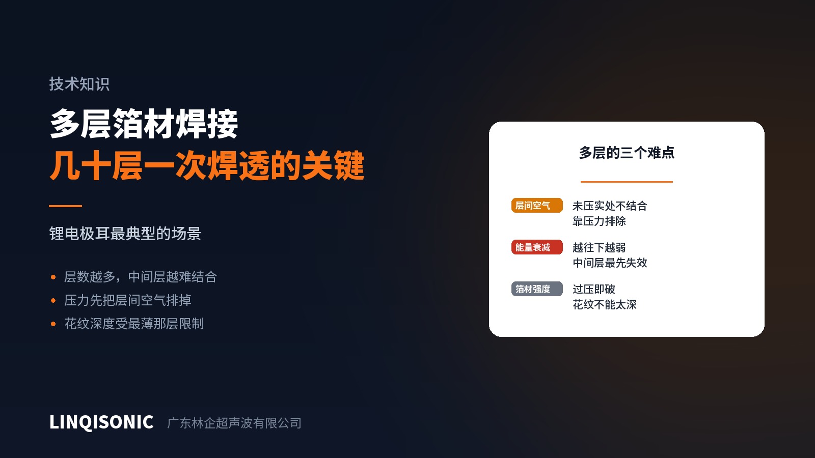 多层箔材超声波焊接：几十层怎么一次焊透